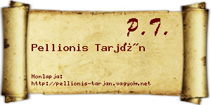 Pellionis Tarján névjegykártya